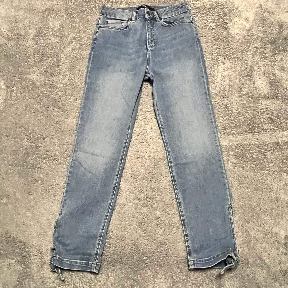 Boden Jeans Women 6 R 27 x25.5 Blue Denbign Tie Ankle Straight High Rise